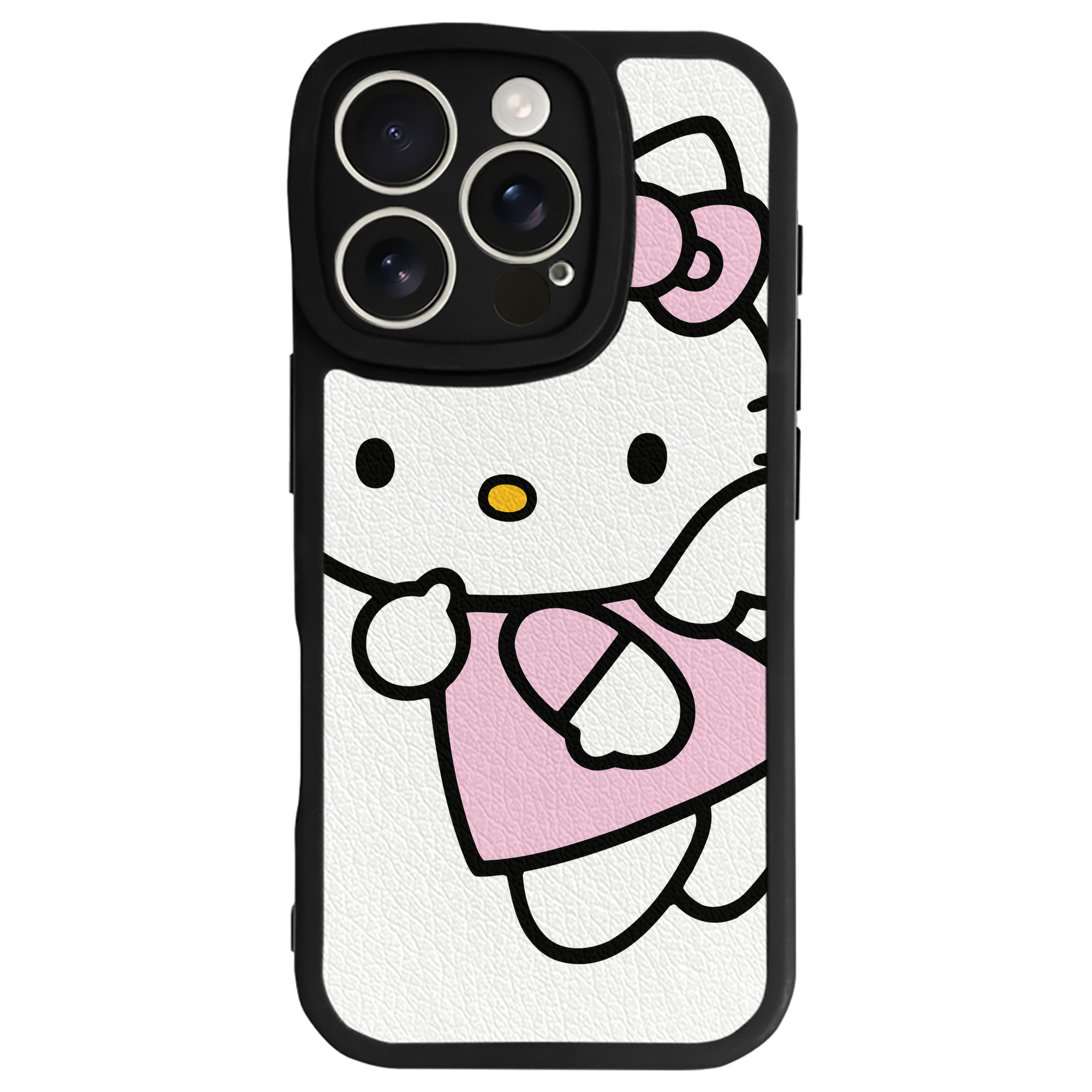 （画像用） Hello Kitty ハローキティ 【iPhone 16シリーズ対応】シリコンスマホケース（レザー調） 材質：シリコン